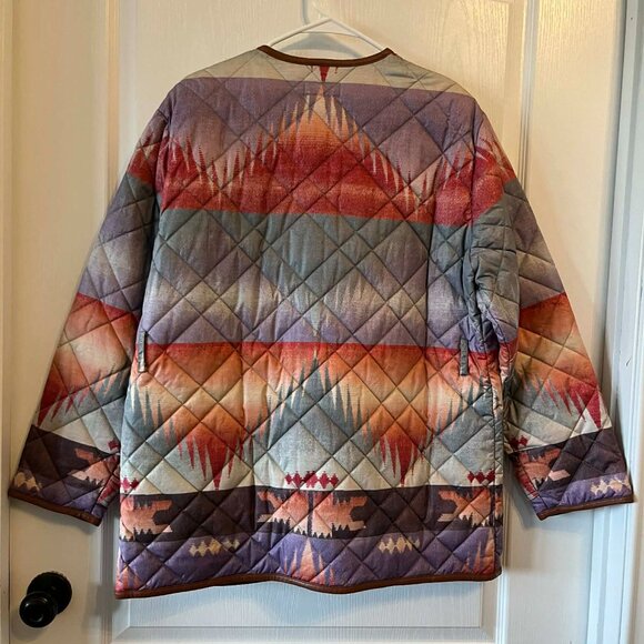 Polo Ralph Lauren Southwestern Sunset Aztec Quilted Jacket with Belt size Medium - Picture 5 of 8